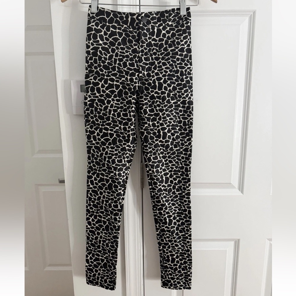 American Apparel Black and White Animal Print Leggings